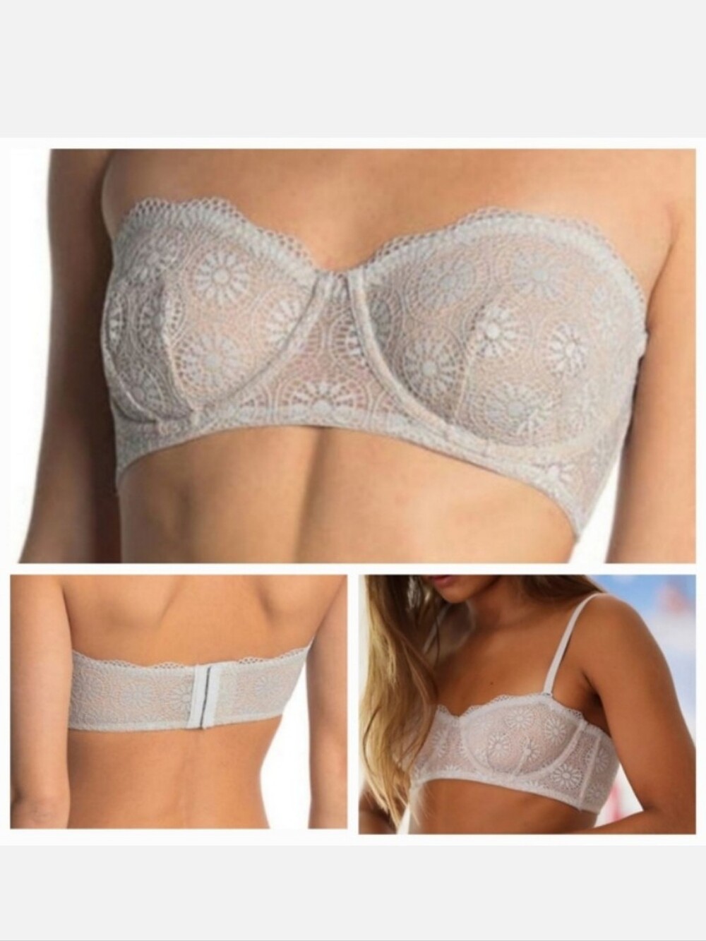 Free People Starla Underwire Bra W Detachable Straps in Skies 34D